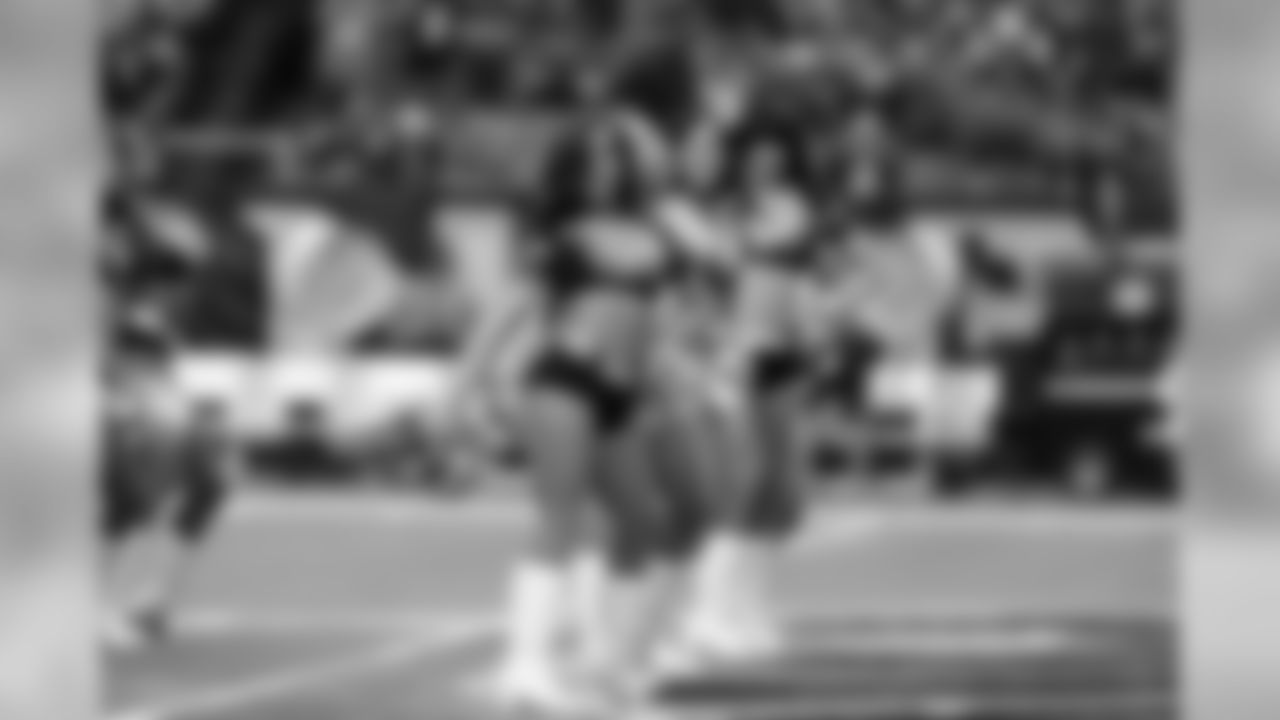 The Atlanta Falcons Cheerleaders perform mid-field before the game begins (PHOTOS: Art Morrison, Special to AtlantaFalcons.com)