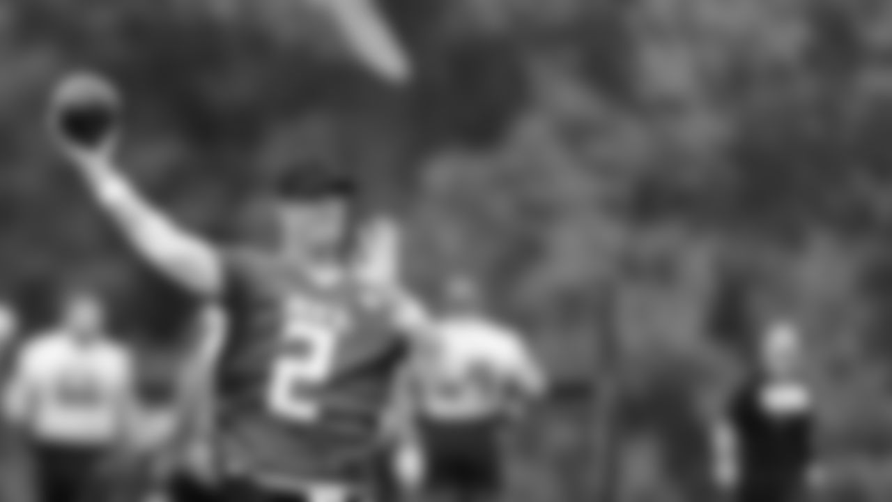 Atlanta Falcons quarterback Matt Ryan #2 throws a ball during team practice at Atlanta Falcons Headquarters in Flowery Branch, Georgia, on Thursday October 21, 2021. (Photo by Dakota Williams/Atlanta Falcons)
