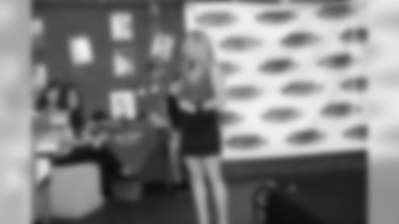 Atlanta Falcons Cheerleader Sabrina C. is introduced to the crowd