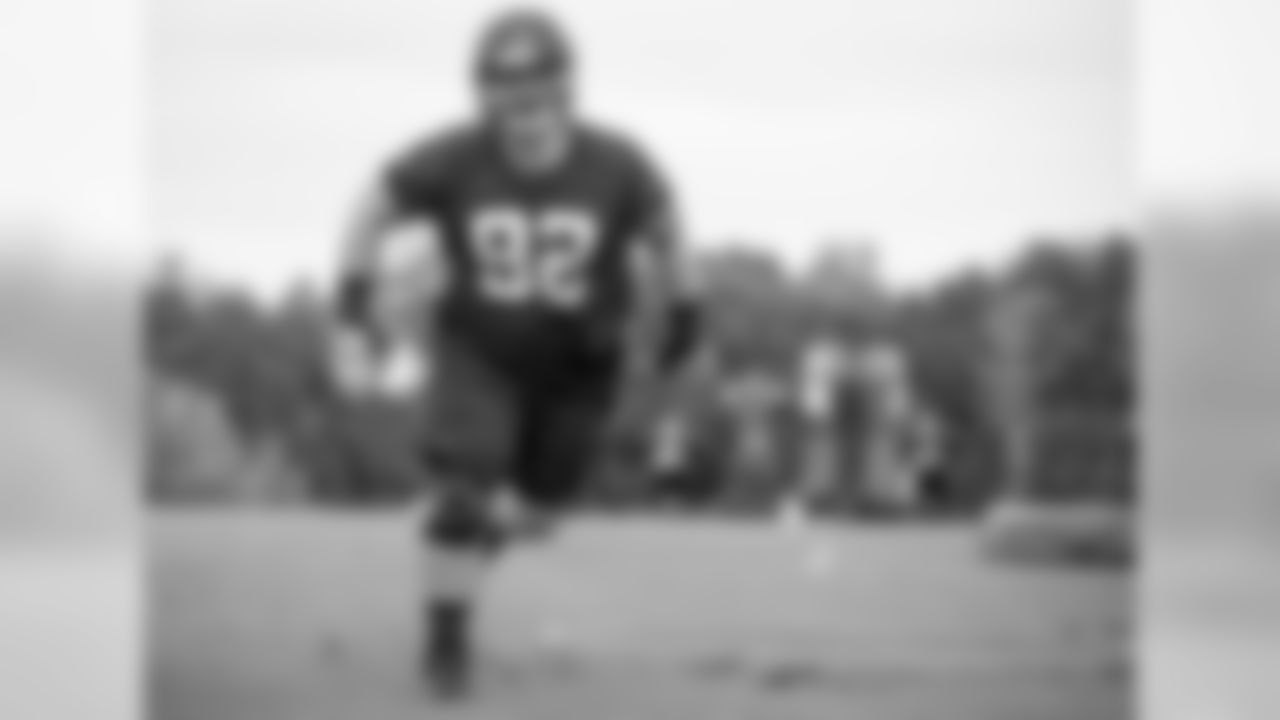 Atlanta Falcons defensive tackle Justin Zimmer #92 in action during practice. (Photo by Kara Durrette/Atlanta Falcons)
