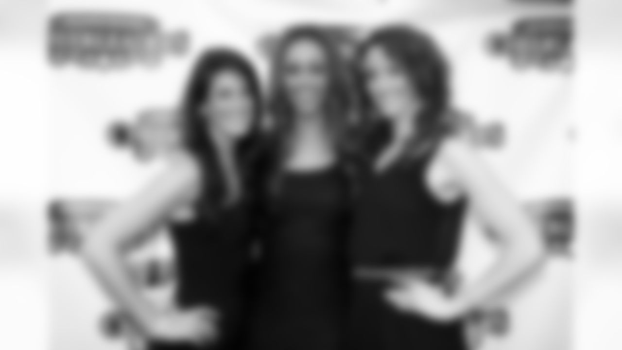 Atlanta Falcons Cheerleaders Emily B, Ariel A, and Kiley B.
