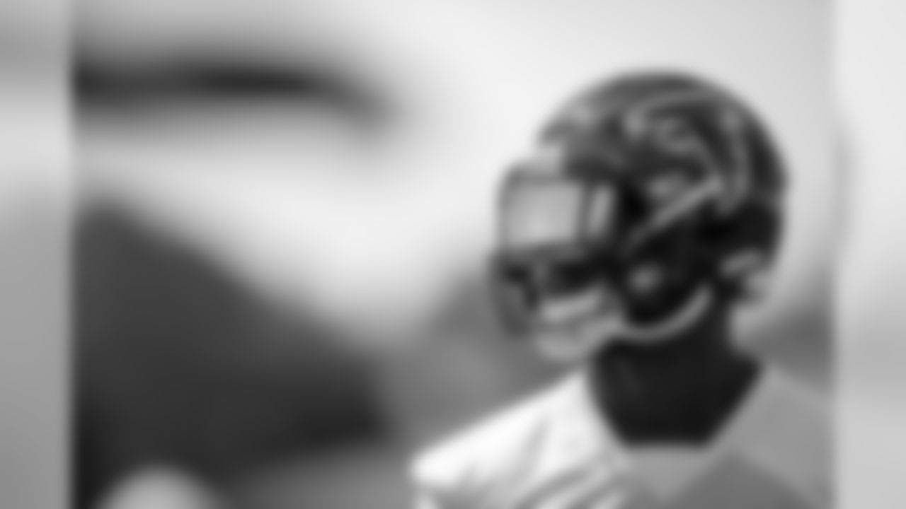 Atlanta Falcons linebacker Deion Jones #45 looks on during practice. (Photo by Kara Durrette/Atlanta Falcons).