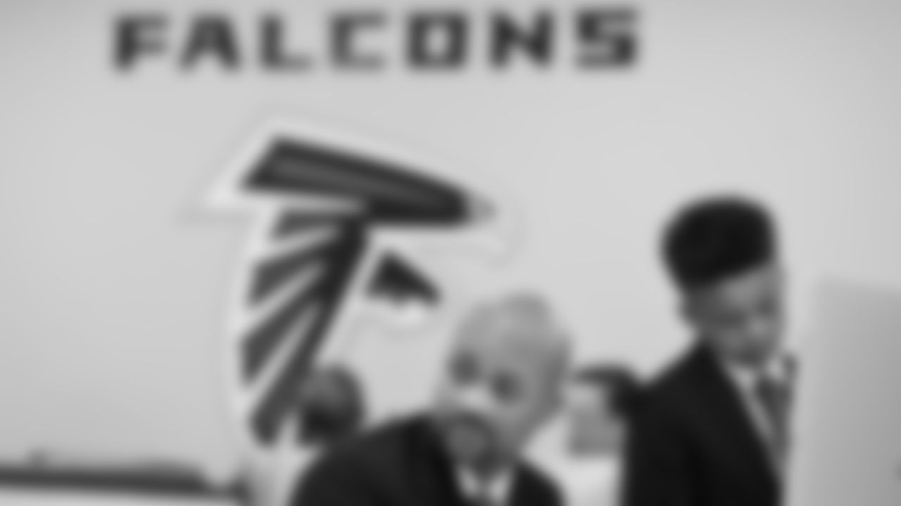 Atlanta Falcons general manager Terry Fontenot looks on in the war room during the 2023 NFL Draft Day 1 at the Atlanta Falcons Headquarters in Flowery Branch, Ga. on Thursday, April 27, 2023. (Photo by Brandon Magnus/Atlanta Falcons)