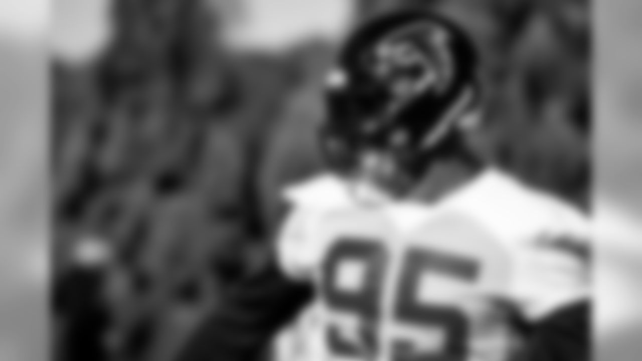 Atlanta Falcons defensive tackle Jack Crawford #95 smiles during practice. (Photo by Kara Durrette/Atlanta Falcons)