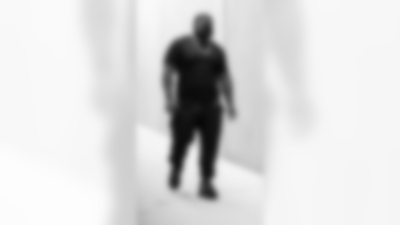 Atlanta Falcons defensive tackle Deadrin Senat #94 arrives to face the Las Vegas Raiders on November 29, 2020.