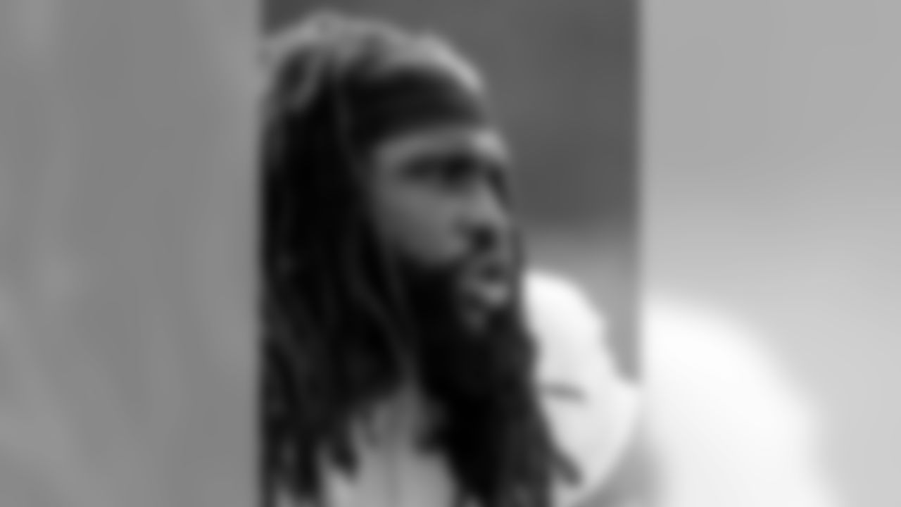 ]Atlanta Falcons offensive tackle Lukayus McNeil #66 looks on while stretching during practice. (Photo by Dakota Williams/Atlanta Falcons).