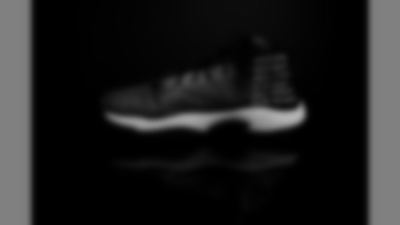Images of painted cleats raising awareness for American Football Without Barriers to be worn by Atlanta Falcons center Alex Mack #51 for the 2019 NFL My Cause My Cleats initiative. (Photo by Kara Durrette/Atlanta Falcons)