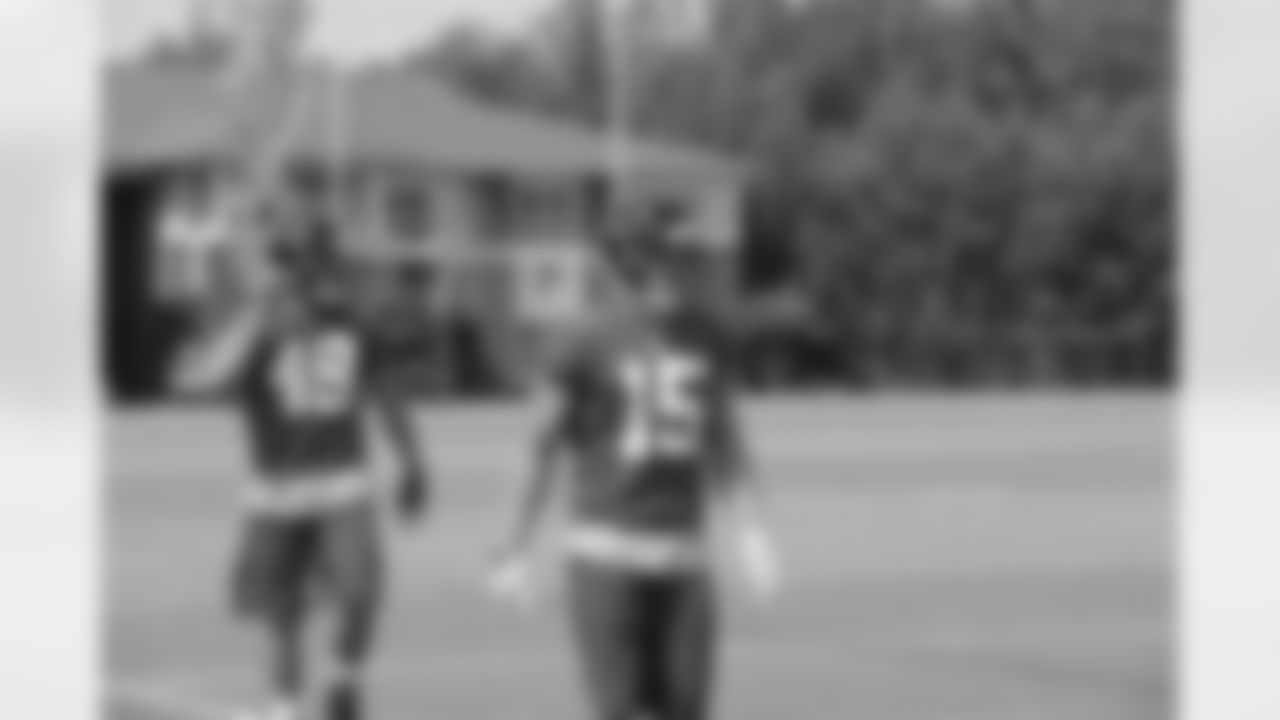 TE Aron White, left, WR Michael Calvin, right // 2012 Rookie Minicamp – Day 1 // May 11, 2012 // Flowery Branch –