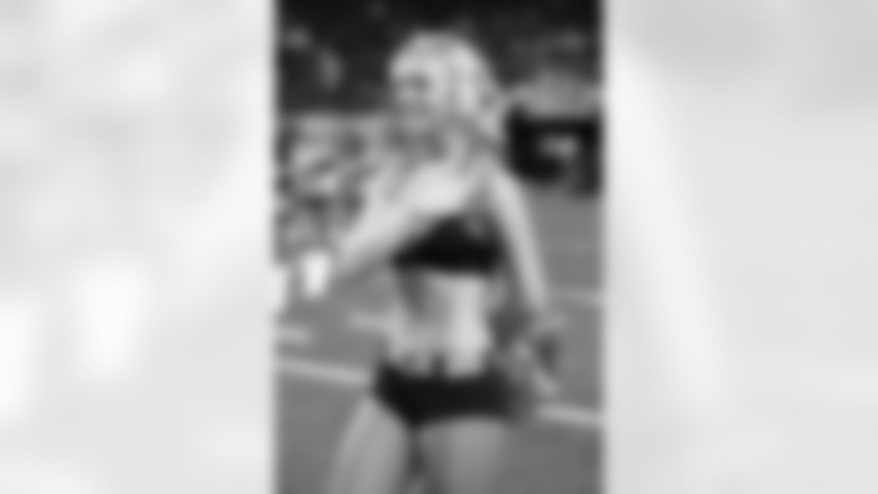 Atlanta Falcons Cheerleader Katie V. during the National Anthem // Falcons-Bengals Preseason Game - 2012 // August 16, 2012 // PHOTO: Art Morrison, Special to AtlantaFalcons.com