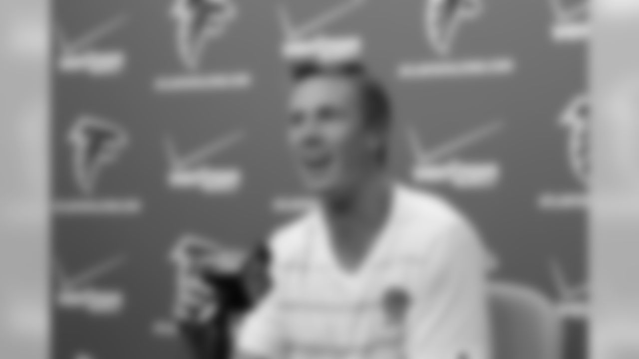 Falcons QB Matt Ryan at the podium // Player News Conferences // July 26, 2011 // Flowery Branch, Ga. —