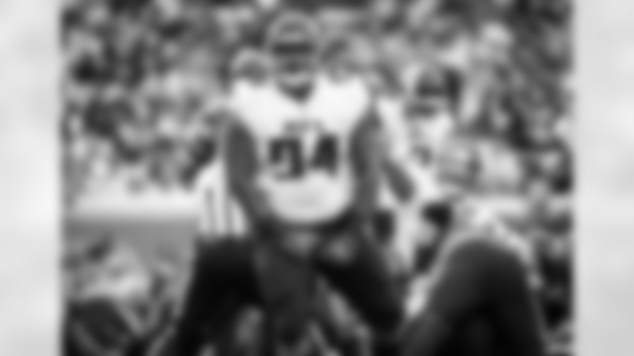 Atlanta Falcons defensive tackle Anthony Rush #94 reacts after a fumble recovery during the second quarter against the Jacksonville Jaguars at TIAA Bank Field in Jacksonville, Florida on Sunday, November 28, 2021. (Photo by Mitchell Martin/Atlanta Falcons)
