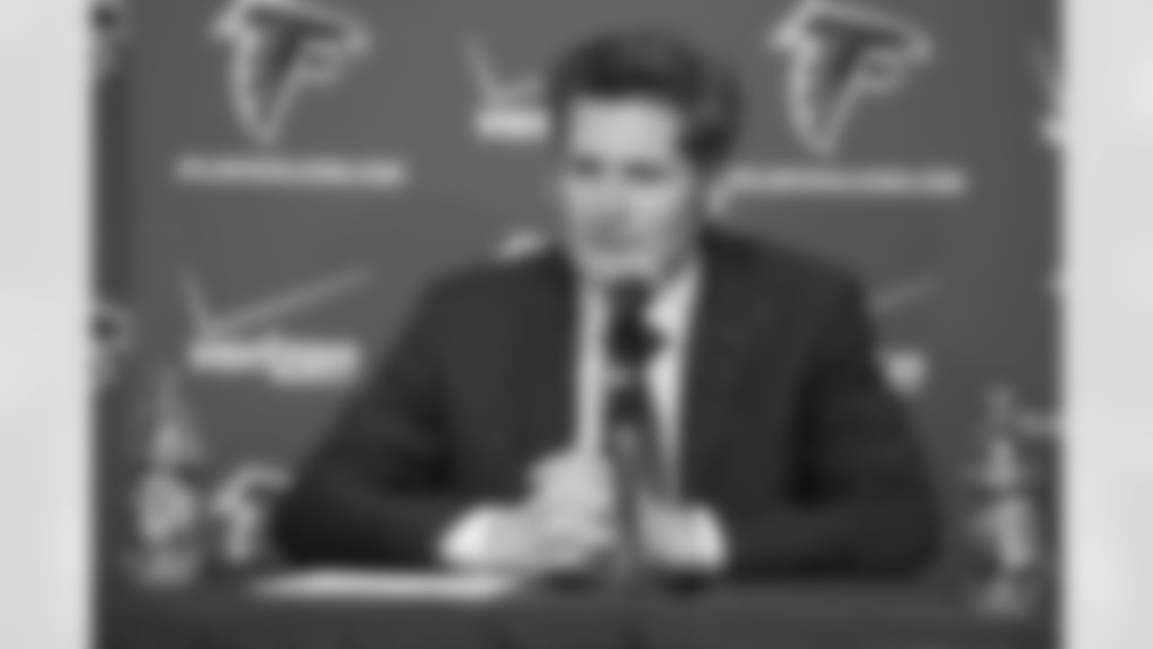 Falcons general manager Thomas Dimitroff speaks during the 2011 Season in Review press conference on Wednesday // 2011 Season in Review Press Conference // Jan. 11, 2012 // Atlanta -