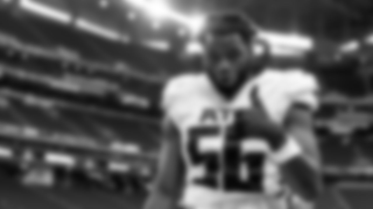 Atlanta Falcons defensive end Dante Fowler Jr. #56 after beating the Minnesota Vikings on October 18, 2020. (Photo by Austin Hittel/AtlantaFalcons)