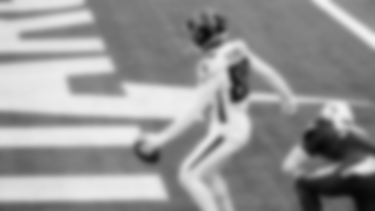 Atlanta Falcons wide receiver Laquon Treadwell #80 scores a touchdown during the first half against the Los Angeles Chargers on December 13, 2020.