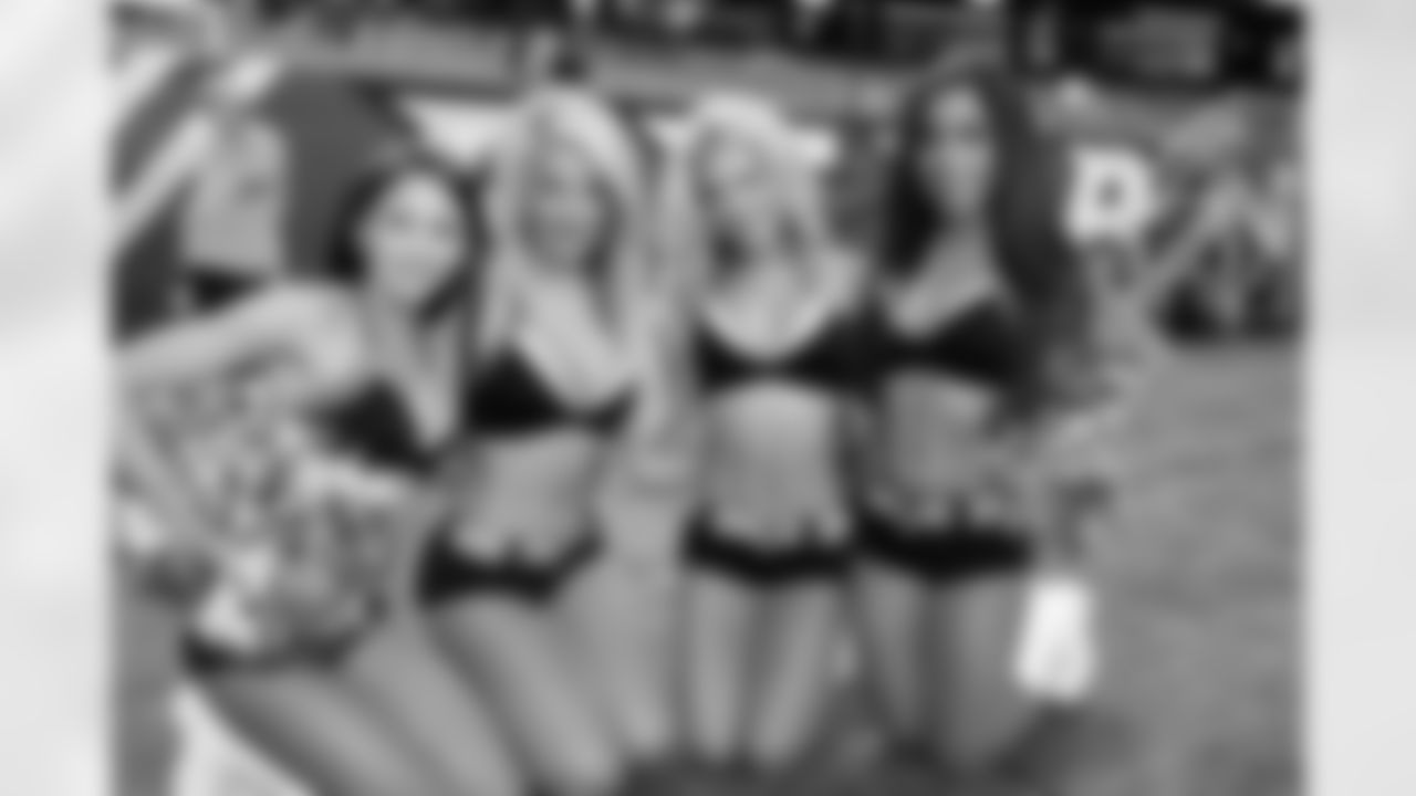 Atlanta Falcons Cheerleaders Brittiney W., Jonna B., Shauna K. and Melissa Z. // Falcons-Bengals Preseason Game - 2012 // August 16, 2012 // PHOTO: Art Morrison, Special to AtlantaFalcons.com