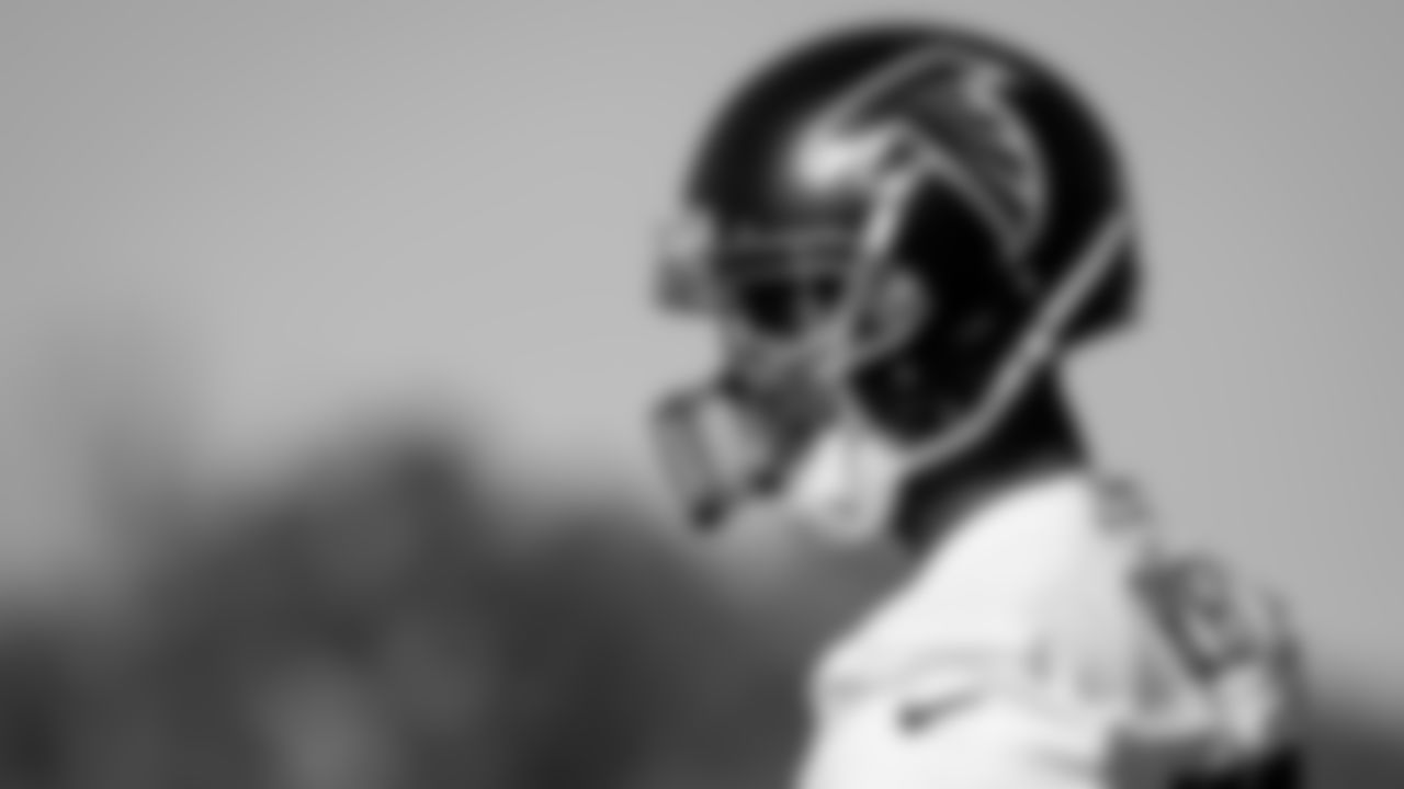 Atlanta Falcons wide receiver Calvin Ridley #18 looks on during practice at IBM Performance Field.