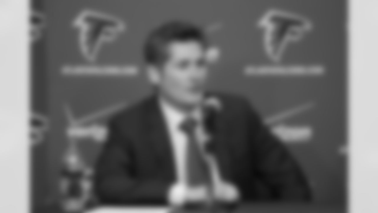 Falcons general manager Thomas Dimitroff speaks during the 2011 Season in Review press conference on Wednesday // 2011 Season in Review Press Conference // Jan. 11, 2012 // Atlanta -