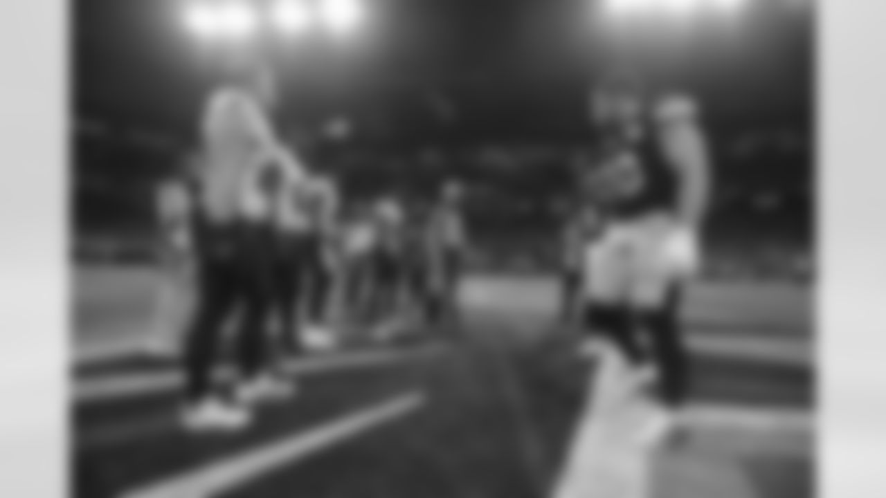 The Coin Toss before the Preseason Game against the Pittsburgh Steelers at Mercedes-Benz Stadium in Atlanta, Georgia on Thursday, August 24, 2023. (Photo by Shanna Lockwood/Atlanta Falcons)