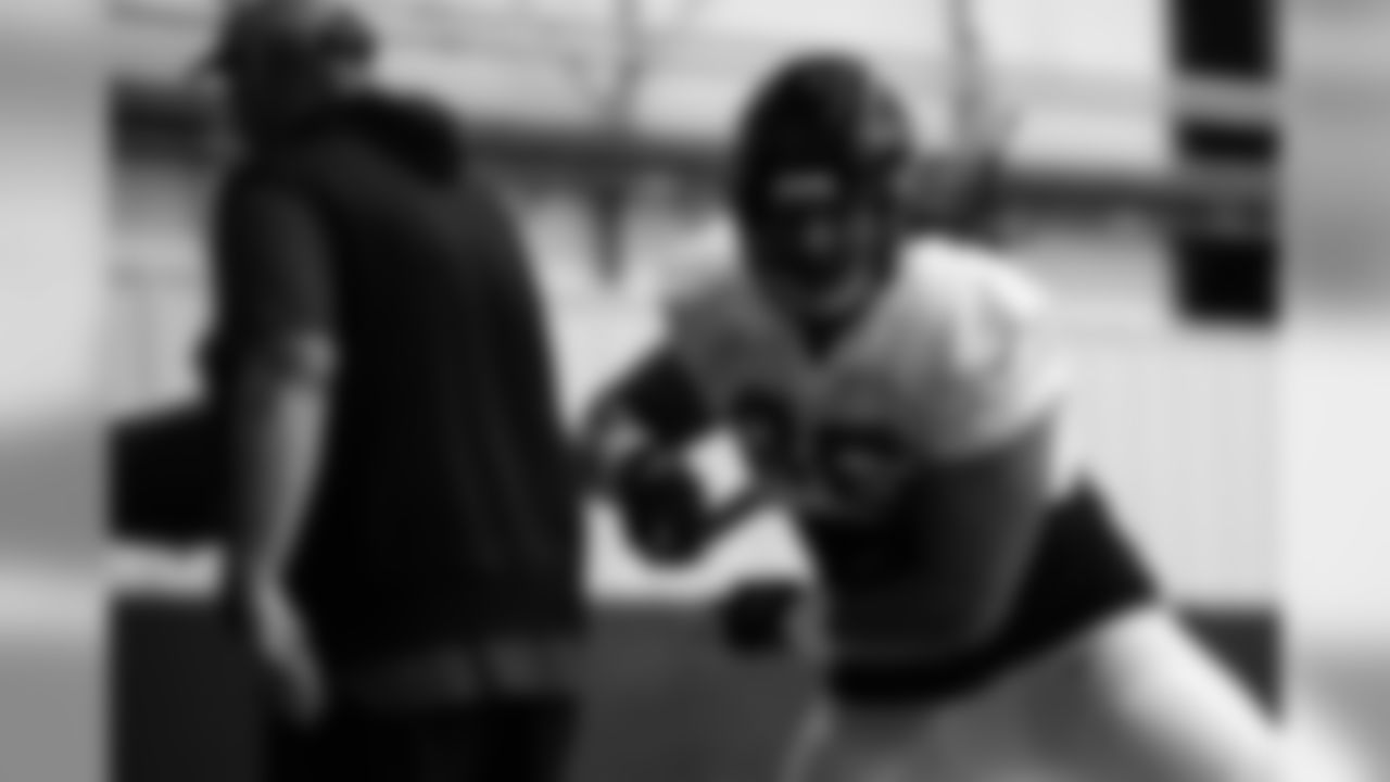 Atlanta Falcons defensive tackle Tyeler Davison #96 works during practice. (Photo by Kara Durrette/Atlanta Falcons).