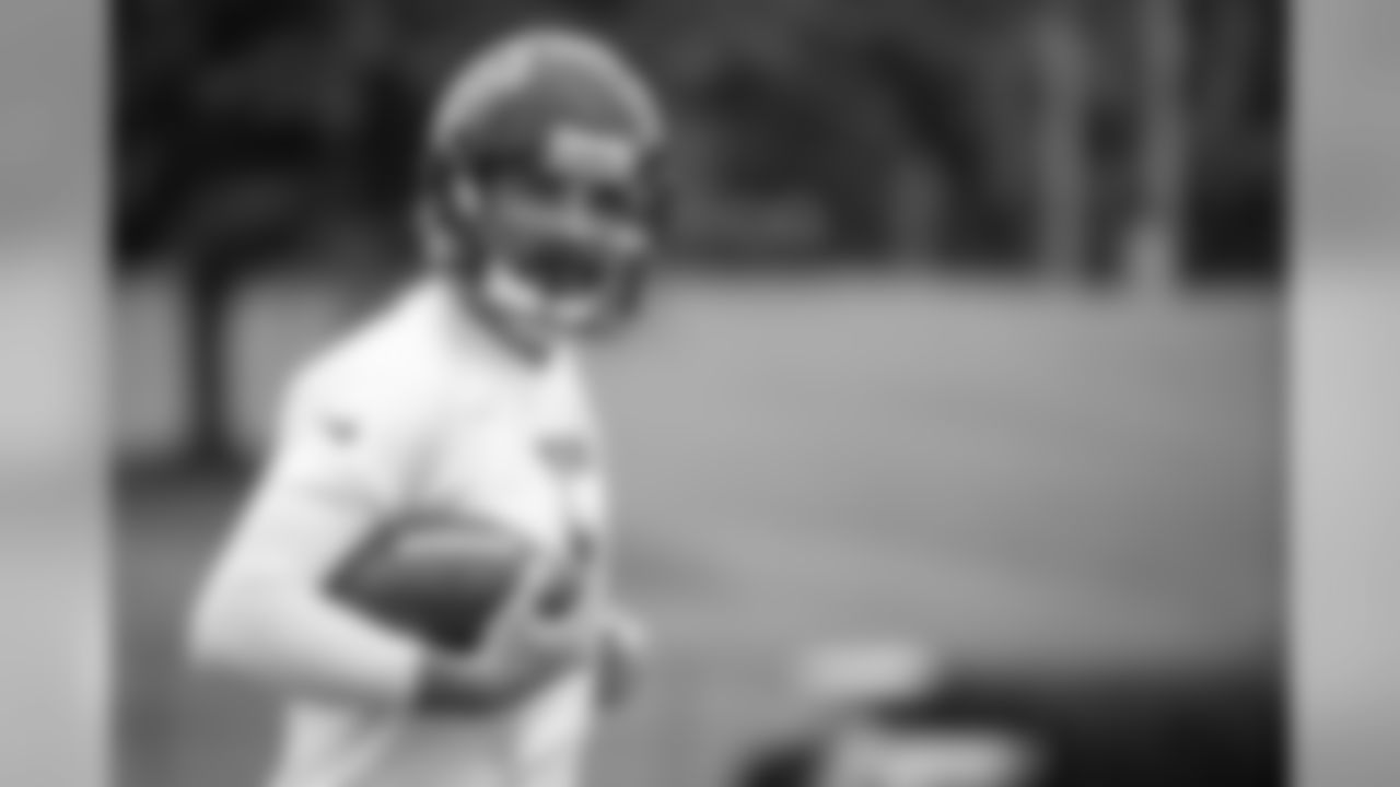 Atlanta Falcons punter Matt Bosher runs during practice. (Photo by Kara Durrette/Atlanta Falcons).