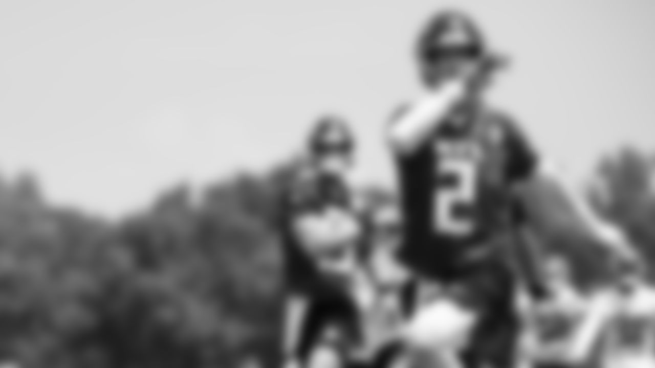 Atlanta Falcons quarterback Matt Ryan #2 warms up during organized team activities in Phase III of the Atlanta Falcons offseason program on May 25, 2021.