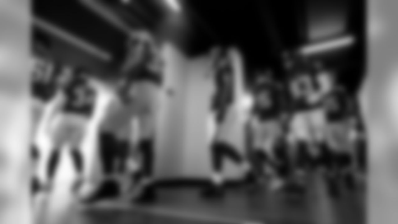 Atlanta Falcons players walk through the tunnel to take the field before the game against the Denver Broncos at Tom Benson Hall of Fame Stadium in Canton, Ohio, on Thursday August 1, 2019. (Photo by Rob Foldy/Atlanta Falcons)