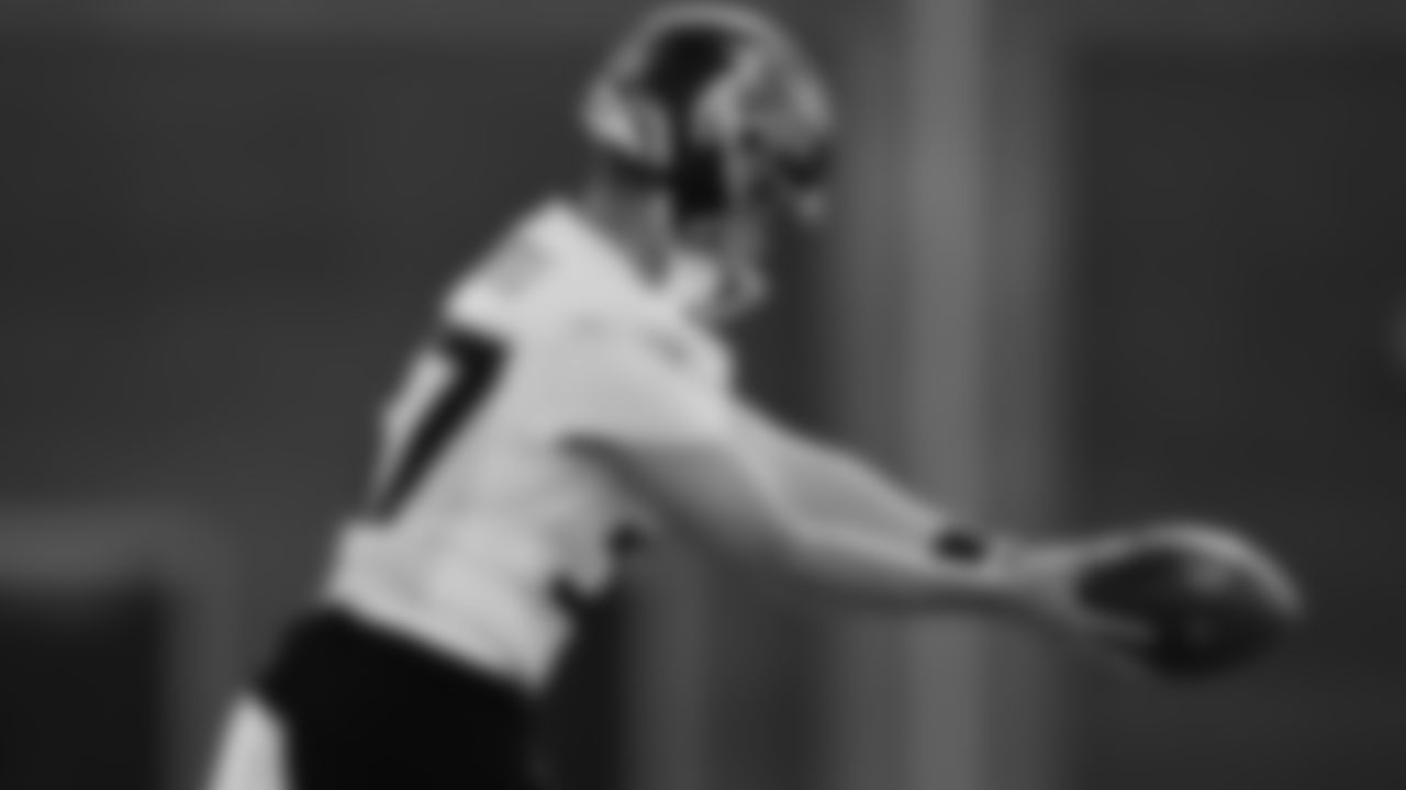 Atlanta Falcons punter Dom Maggio #37 during team practice at Atlanta Falcons Headquarters in Flowery Branch, Georgia, on Wednesday, December 1, 2021. (Photo by Shanna Lockwood/Atlanta Falcons)
