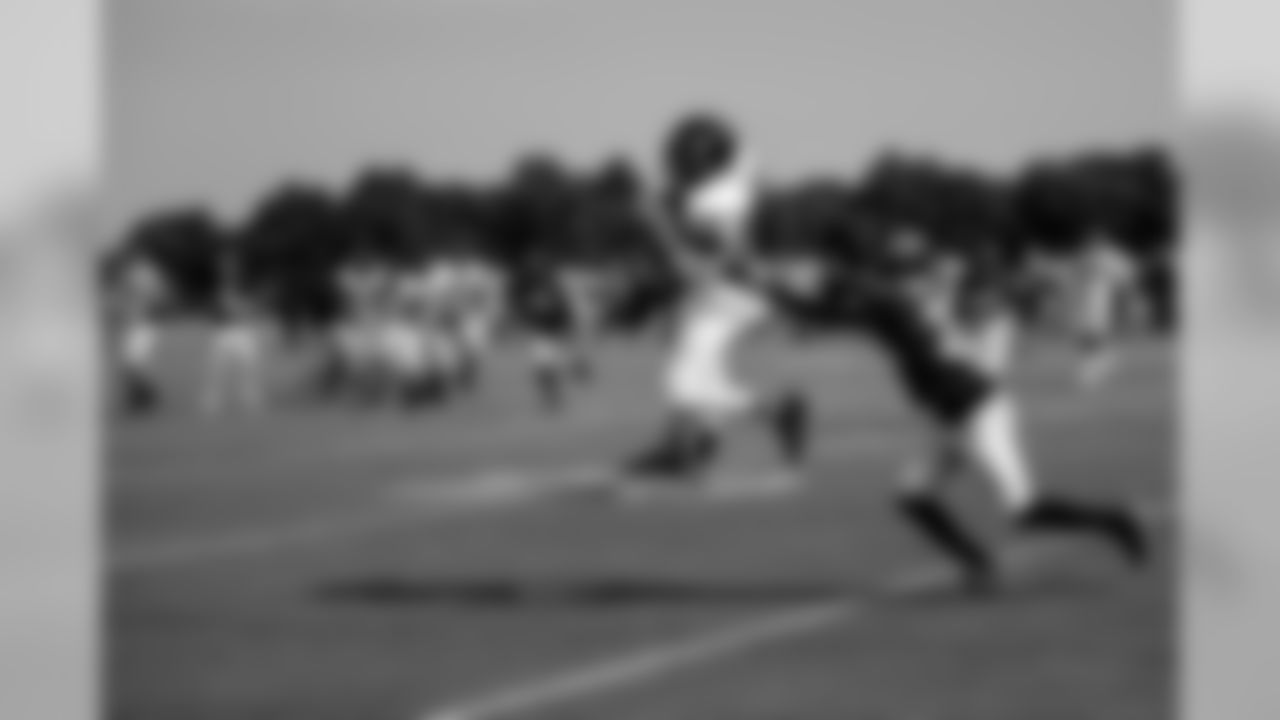 July 28, 2019 - WR Russell Gage makes a catch on the sixth day of practice. (Photo by Kara Durrette/Atlanta Falcons)