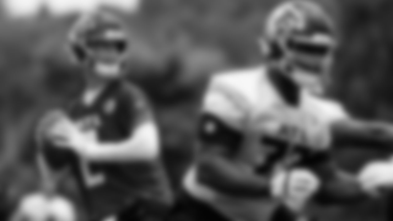 Atlanta Falcons quarterback Matt Ryan #2 in action during organized team activities in Phase III of the Atlanta Falcons offseason program on May 25, 2021.