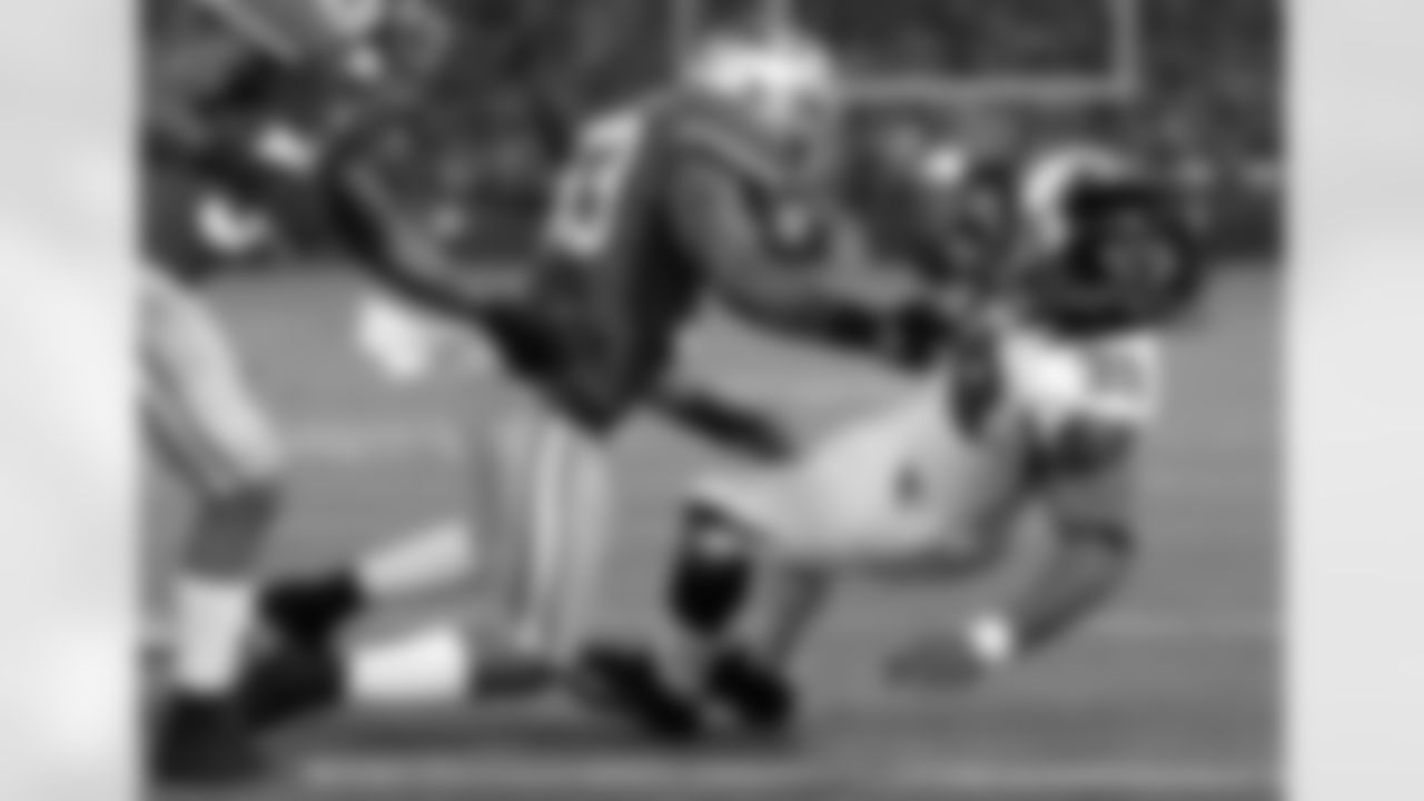 RB Steven Jackson comes down with the ball in the first half