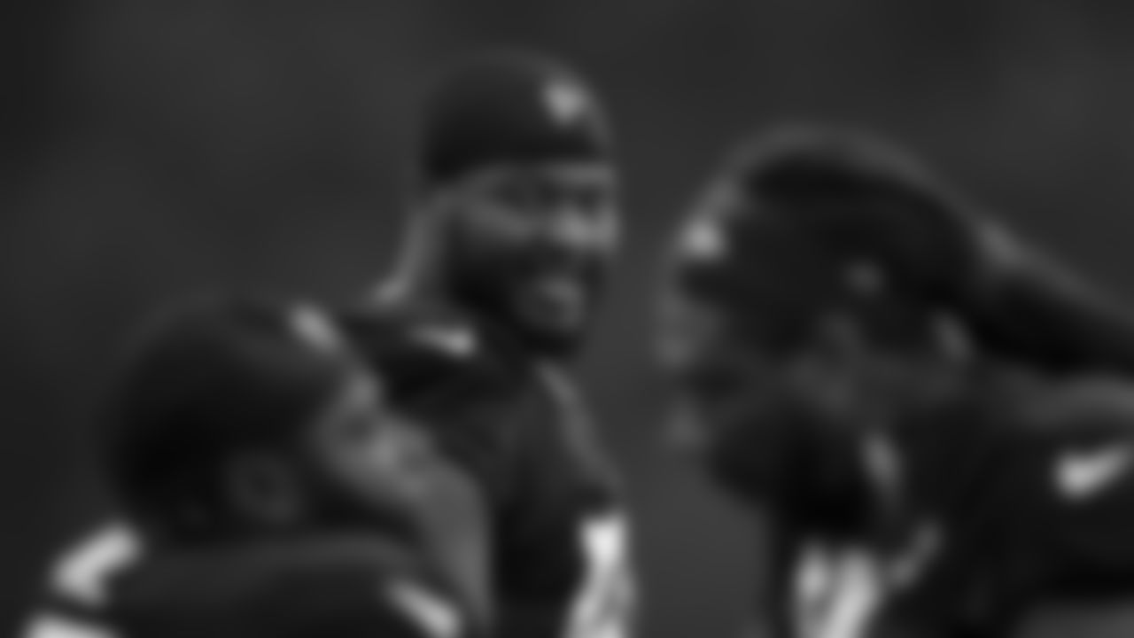 Atlanta Falcons defensive lineman David Onyemata #90 looks on during AT&T Atlanta Falcons Training Camp at Atlanta Falcons Training Facility in Flowery Branch, Ga. on Wednesday, August 2, 2023. (Photo by Shanna Lockwood/Atlanta Falcons)