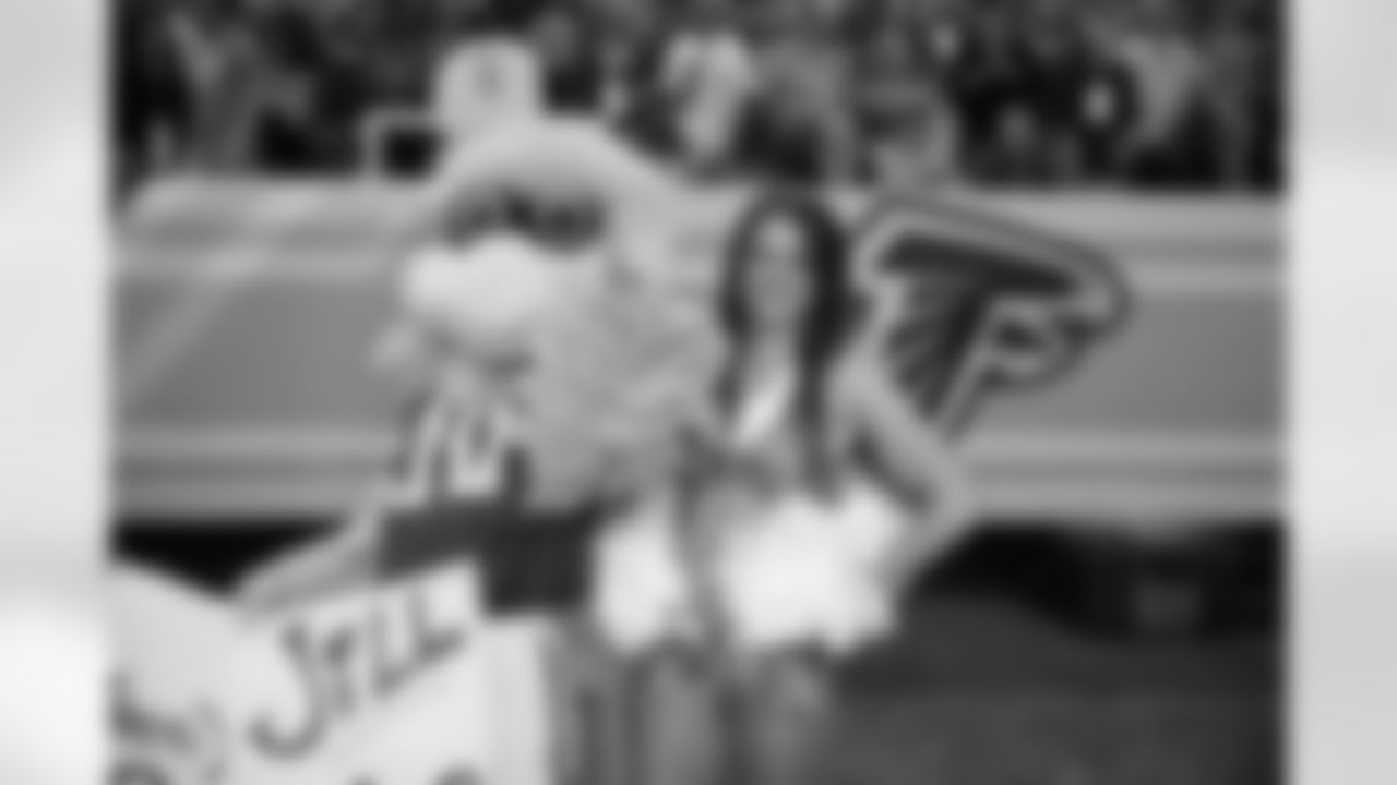 Atlanta Falcons Cheerleader Alice F. with Freddie Falcon