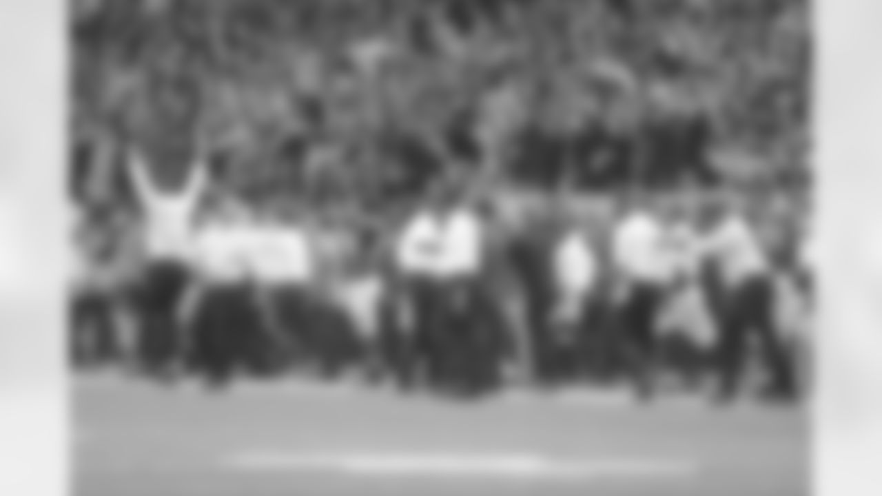 The Falcons sideline is full of jubilation after the exciting comeback