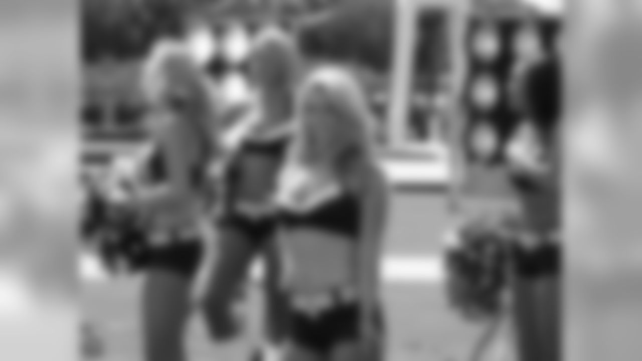 The Falcons cheerleaders prepare for their cameo // Sevendust Music Video Shoot // 9/16/10 - Falcons Landing