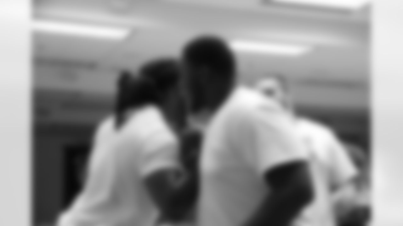 LB Jerrell Harris, left, and OL Phillipkeith Manley// Falcons University - 2012 // May 15, 2012 // Flowery Branch, Ga. -