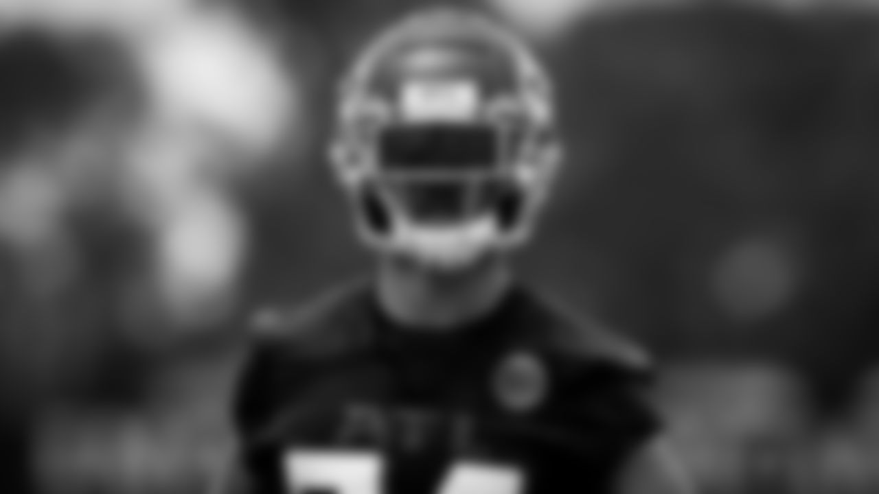 Atlanta Falcons cornerback A.J. Terrell #24 looks on during organized team activities in Phase III of the Atlanta Falcons offseason program on June 2, 2021.