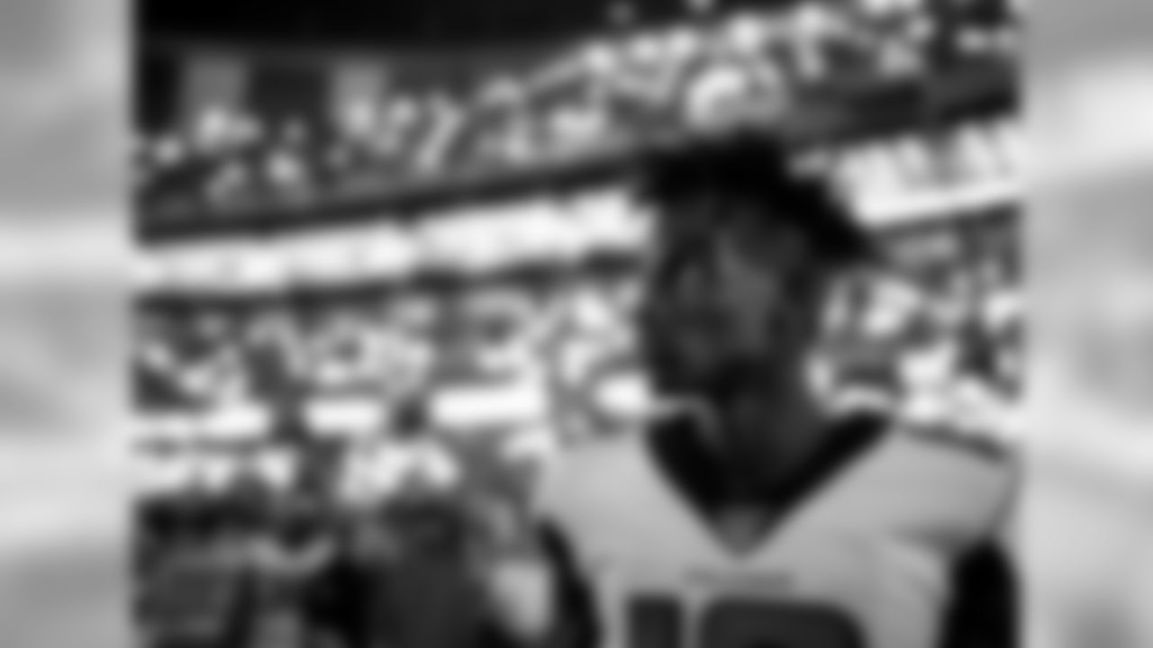 Atlanta Falcons wide receiver Christian Blake #13 looks on before the game against the New Orleans Saints at the Mercedes-Benz Superdome in New Orleans, LA, on Sunday November 10, 2019. (Photo by Rob Foldy/Atlanta Falcons)