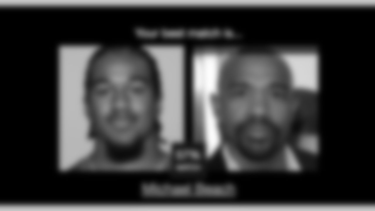 Let's see if we have more luck on the defensive side of the ball. Vic Beasley Jr. gets the 57% nod with actor Michael Beach, known for a bevy of film and television roles, including playing Angela Bassett's unfaithful husband in Waiting to Exhale (spoiler alert?).