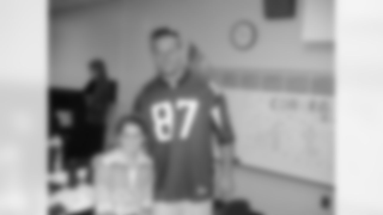 Justin Peelle visits Five Forks Middle School.