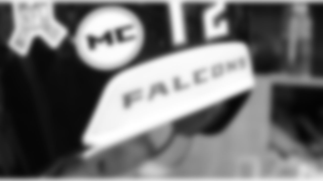 The entire Falcons roster will honor fallen heroes Sunday by wearing initials on their helmets.