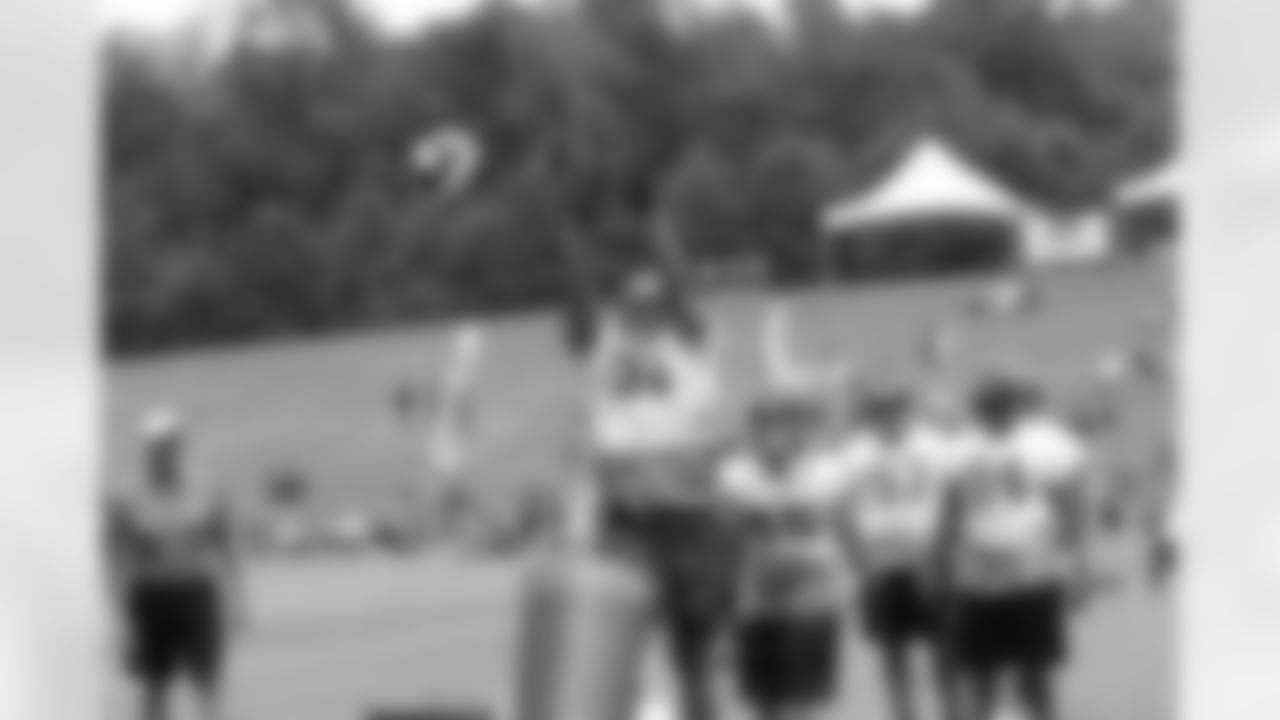 Defensive tackle Corey Peters participates during a drill // 2011 Russell Athletic Training Camp - Day 2 // July 30, 2011 // Flowery Branch, Ga. —
