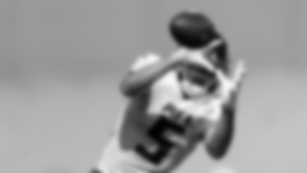 Atlanta Falcons wide receiver Drake London #5 during AT&T Atlanta Falcons Training Camp at Atlanta Falcons Training Facility in Flowery Branch, Ga. on Tuesday, Aug 1, 2023. (Photo by Jay Bendlin/Atlanta Falcons)