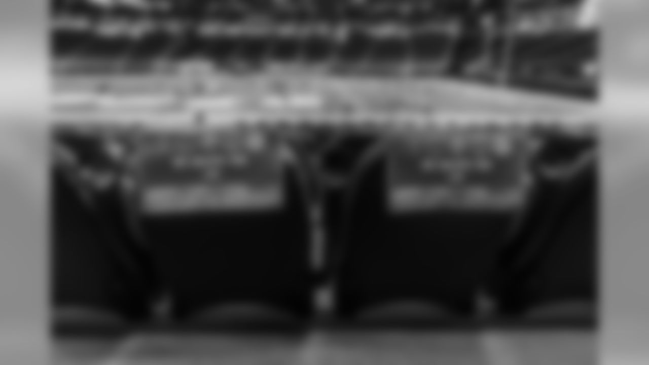 A general view of the seats are shown with military wraps at before the game between the Tampa Bay Buccaneers and the Atlanta Falcons Mercedes-Benz Stadium in Atlanta, GA, on Sunday November 24, 2019. (Photo by Kyle Hess/Atlanta Falcons)