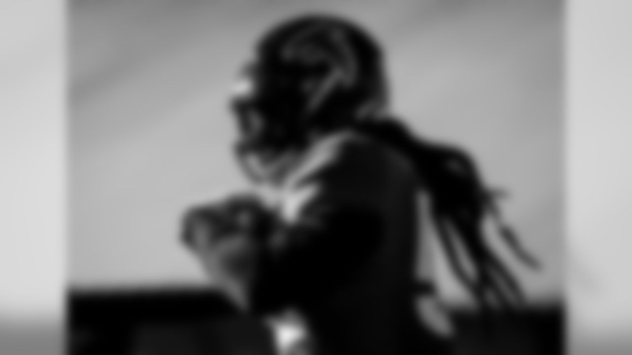 Atlanta Falcons outside linebacker De'Vondre Campbell #59 in action during practice. (Photo by Kara Durrette/Atlanta Falcons)
