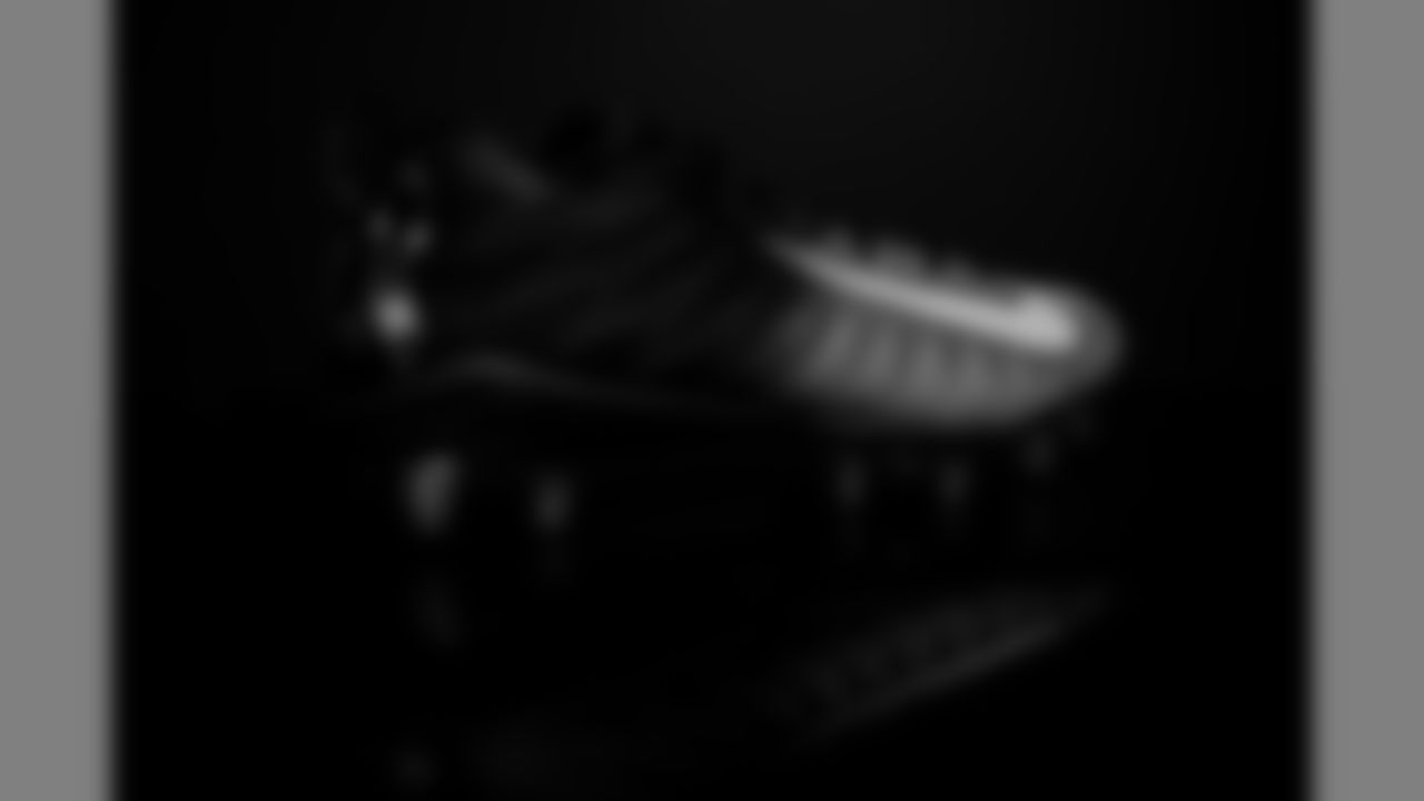 Images of painted cleats raising awareness for the Autism Society to be worn by Atlanta Falcons wide receiver Brandon Powell #15 for the 2019 NFL My Cause My Cleats initiative. (Photo by Kara Durrette/Atlanta Falcons)
