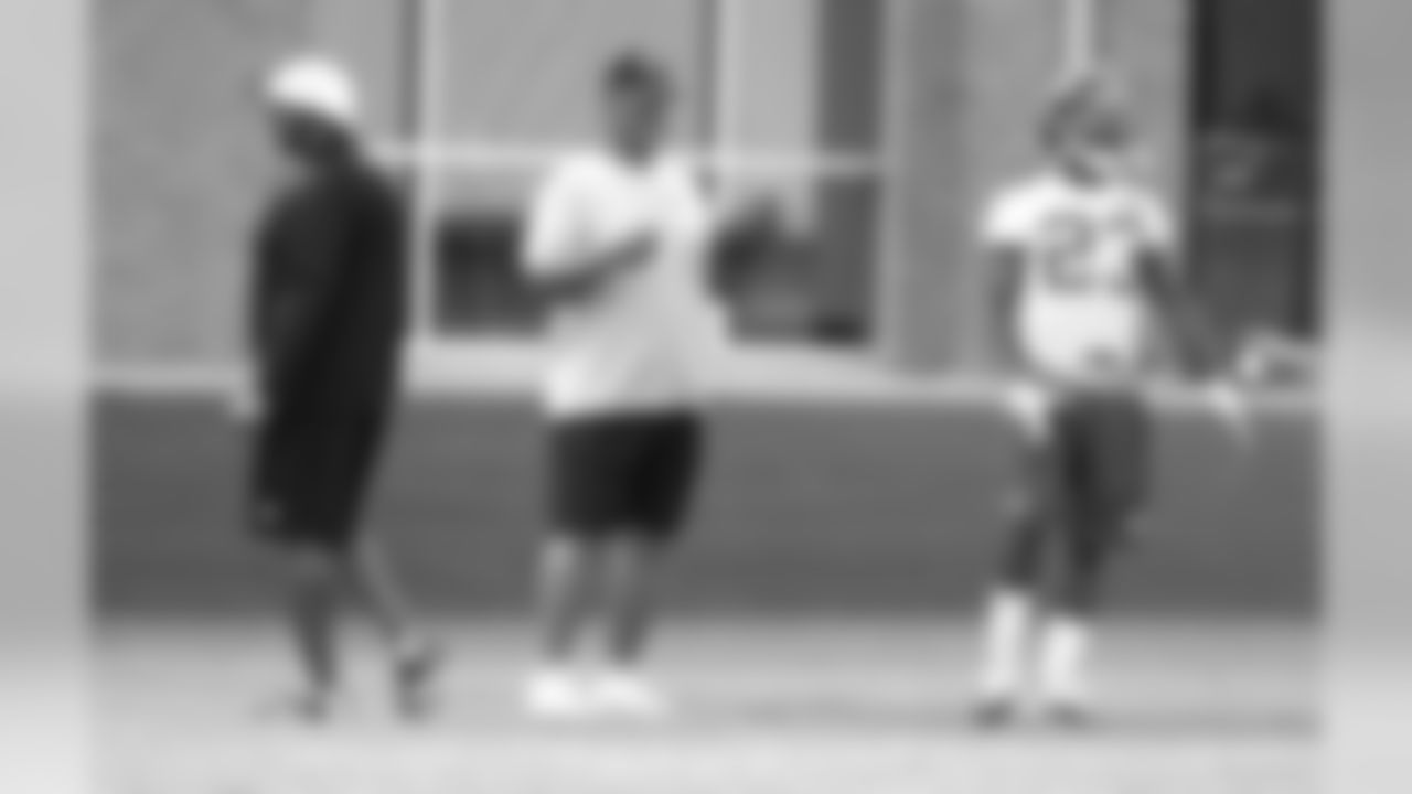 Wide Receivers coach Terry Robiskie, CB Robert Alford and secondary coach Tim Lewis