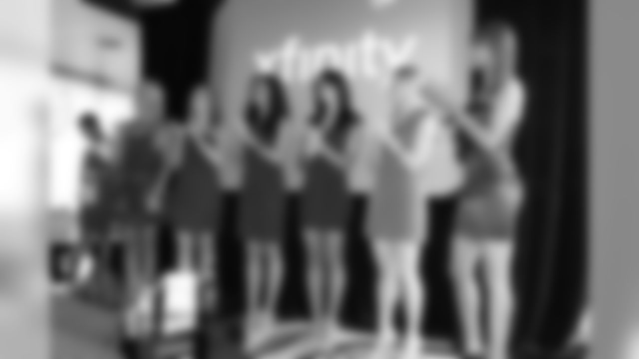 From left, Jonna B., Zorah B., Erin P., Alice F., Natalie B. and Ariel A. // 2011 Atlanta Falcons Cheerleaders XFinity Release Party // 2011 // Atlanta -