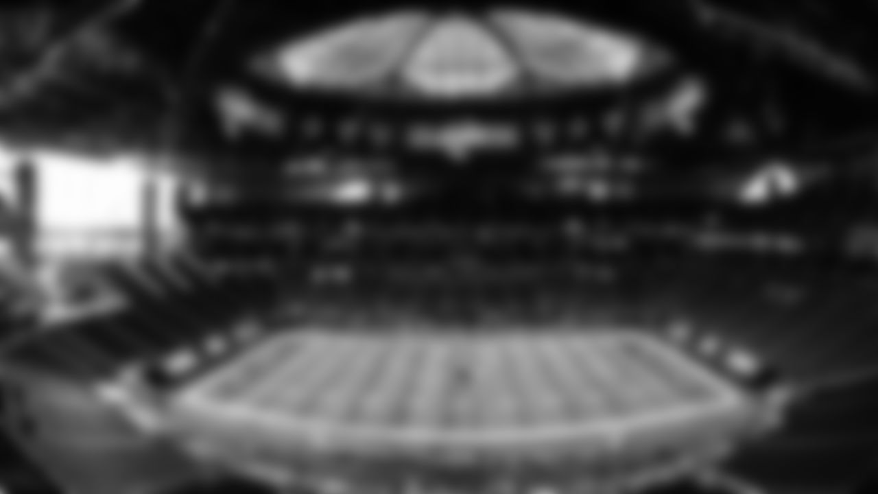 The field inside Mercedes Benz Stadium is shown before the game against the New Orleans Saints on November 29, 2020.