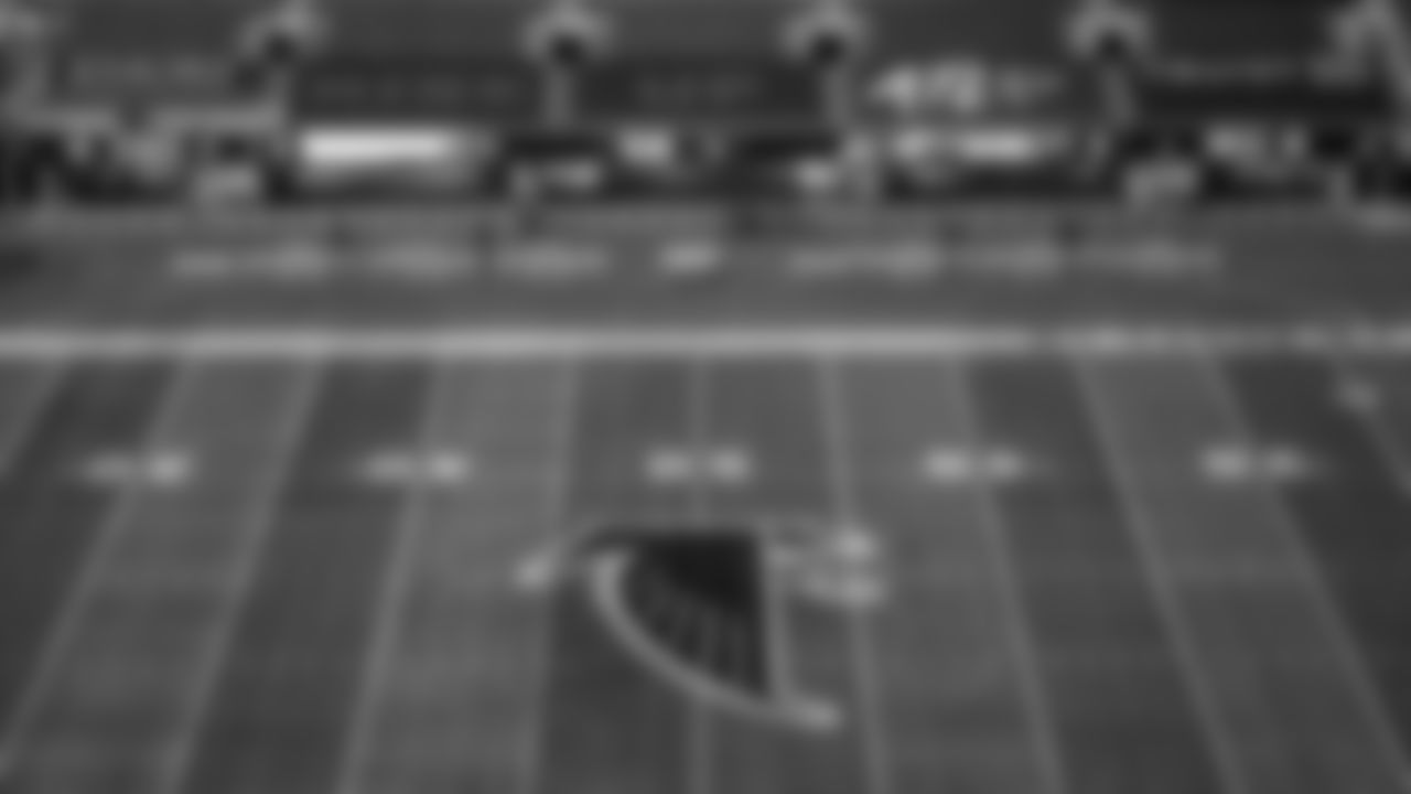 Scenes from the Throwback Field Painting at Mercedes-Benz Stadium in Atlanta, Georgia, on Thursday December 3, 2020. (Photo by Adam Hagy/Atlanta Falcons)