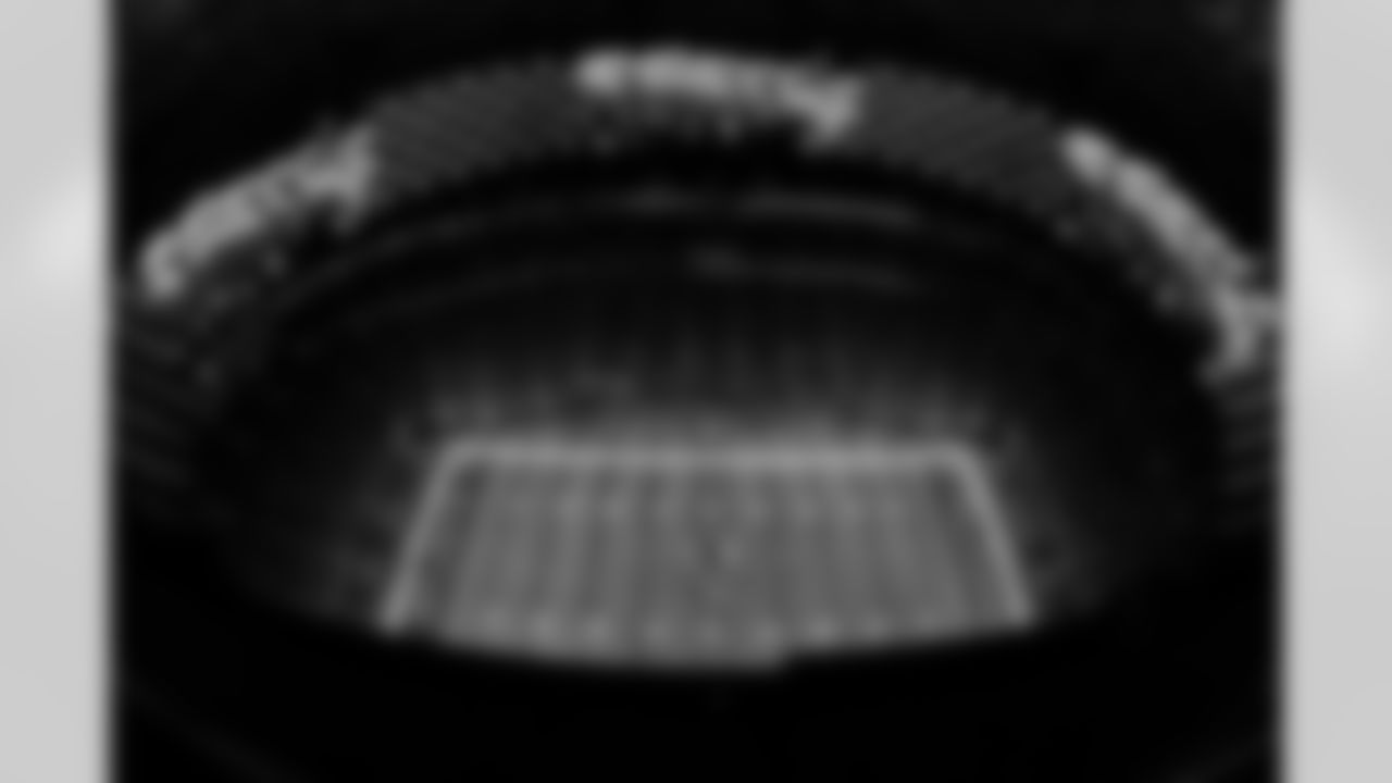 Wide image during the game against the New England Patriots at Mercedes-Benz Stadium in Atlanta, Georgia on Thursday, November 18, 2021. (Photo by Dakota Williams/Atlanta Falcons)